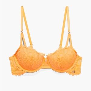 Savage X Fenty Not Sorry Lightly Lined Lace Balconette Bra - Warm me up Orange